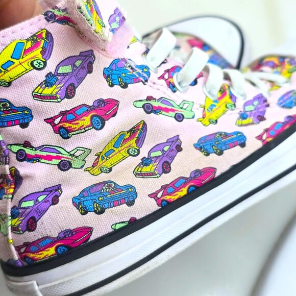 Converse Pink Muscle Retro Cars Need For Speed High Cut Sneakers - Picture 4 of 8